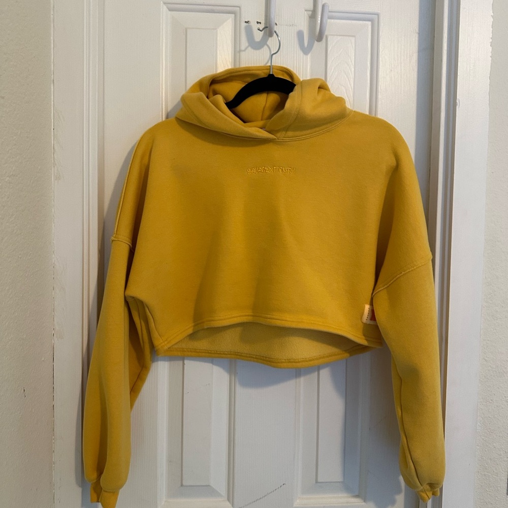 Savage X Fenty Yellow Cropped Hoodie